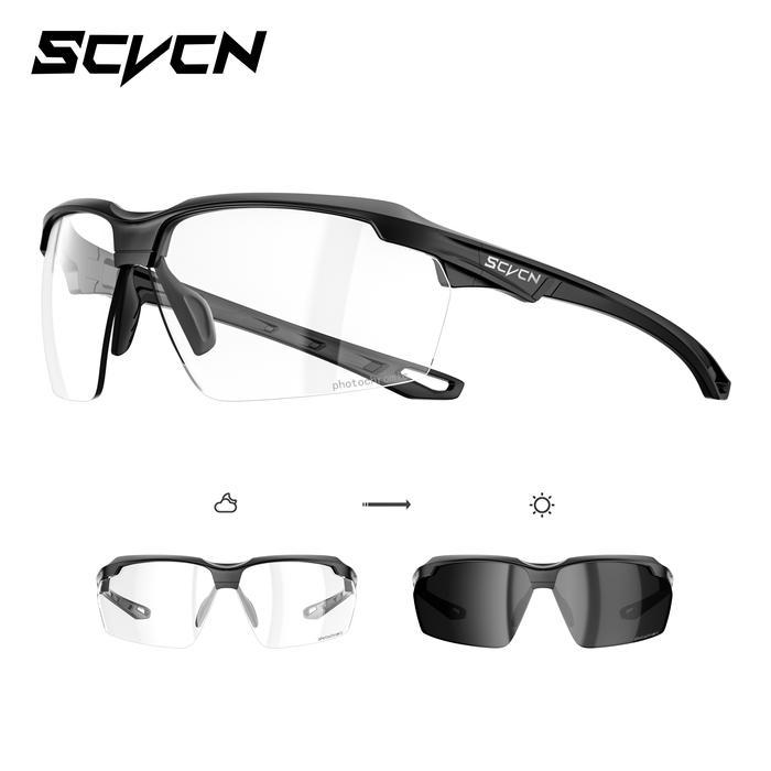 PROMO  SCVCN S87 Kacamata Bersepeda Fotokromik UV400 Pria Wanita Kacamata Fashion Untuk Lari Sepeda 