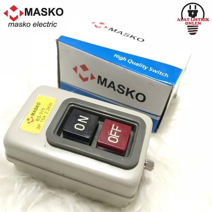Dijual Power Push Button Switch ON - OFF 10A / 15A / 30A 3P MASKO - 10 Ampere 310 terlaris