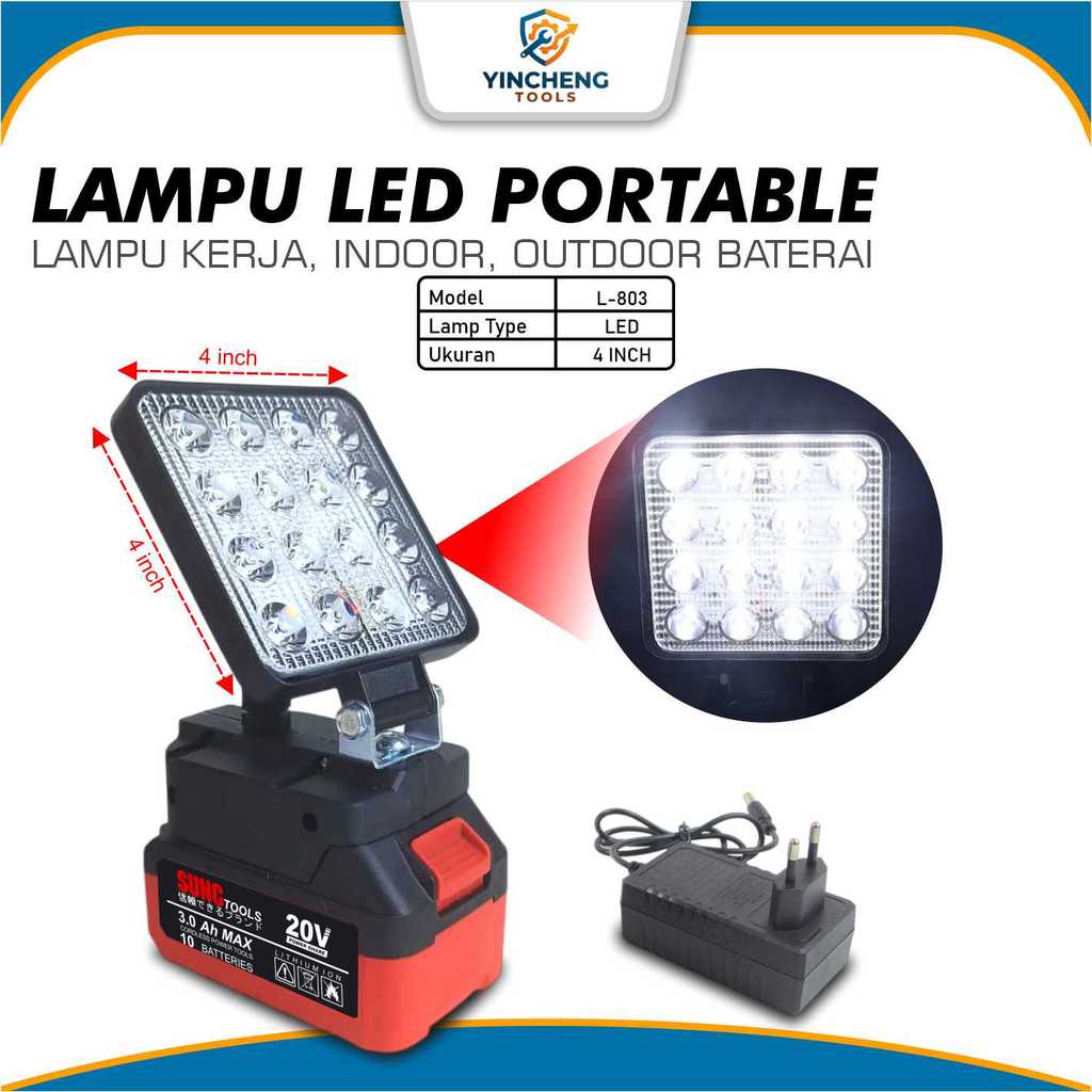Lampu LED Portable Baterai Power Tools LXT SUNC TOOLS