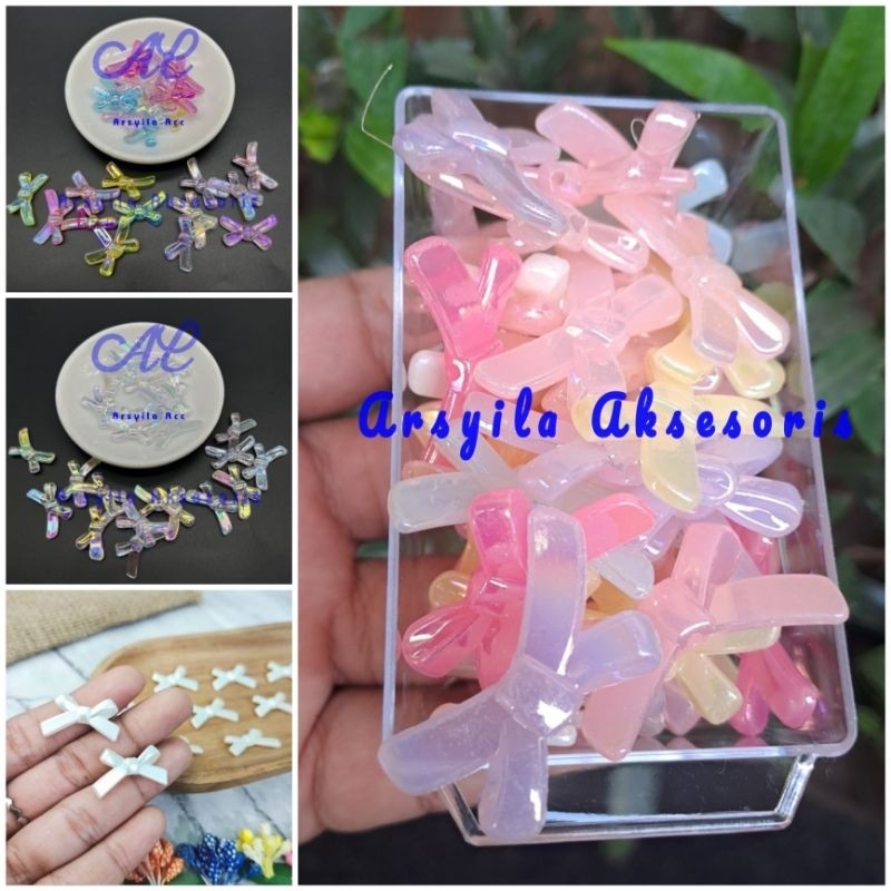 

10 Pcs Manik Mote Pita Besar Pita Silang Bening Bahan Aksesoris DIY