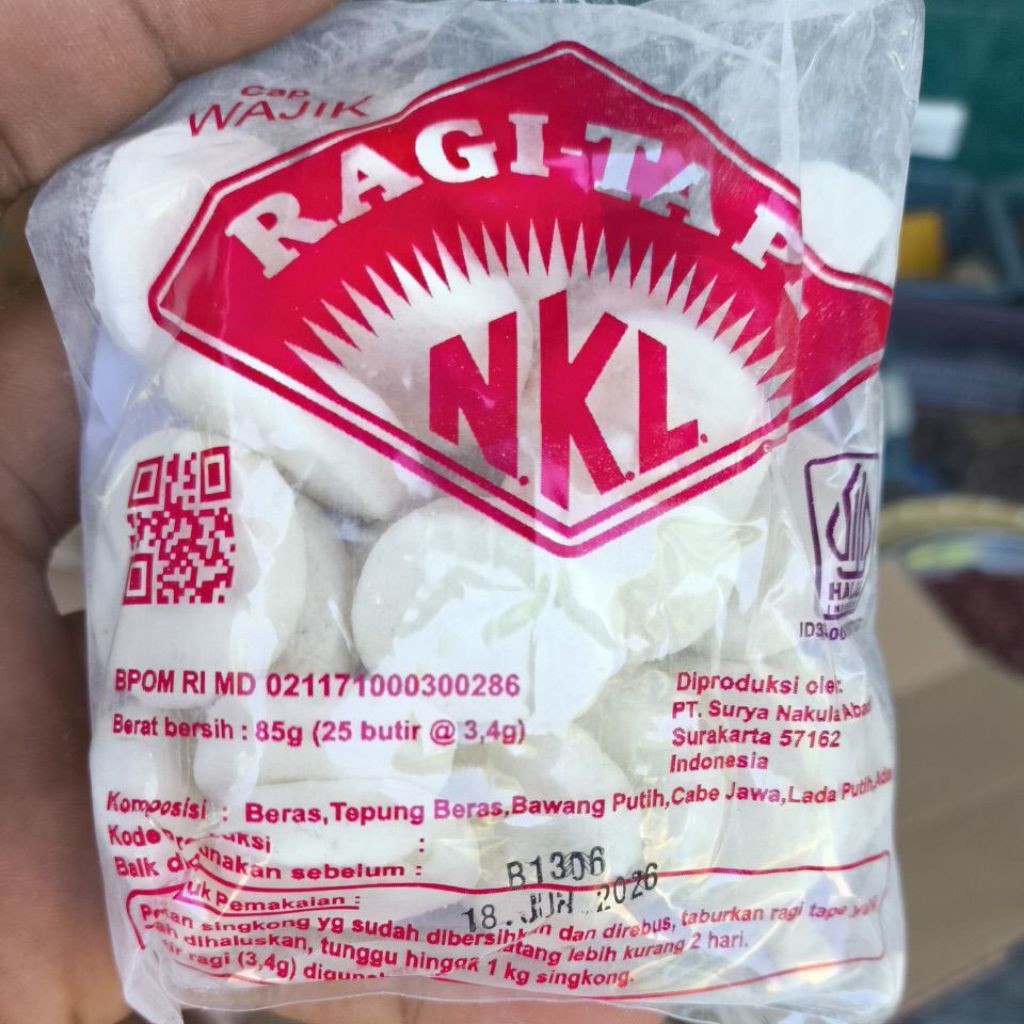 Ragi Tape NKL Wajik 85Gr Original Termurah