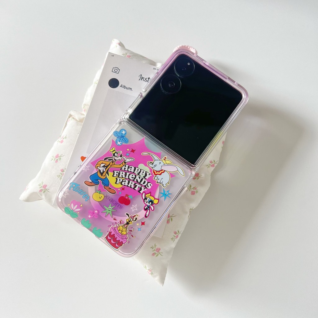 Ins Gradient Little Flying Gajah Untuk Xiaomi Mixflip2 Kasus Ponsel Lipatan Kecil Untuk Huawei Pocke