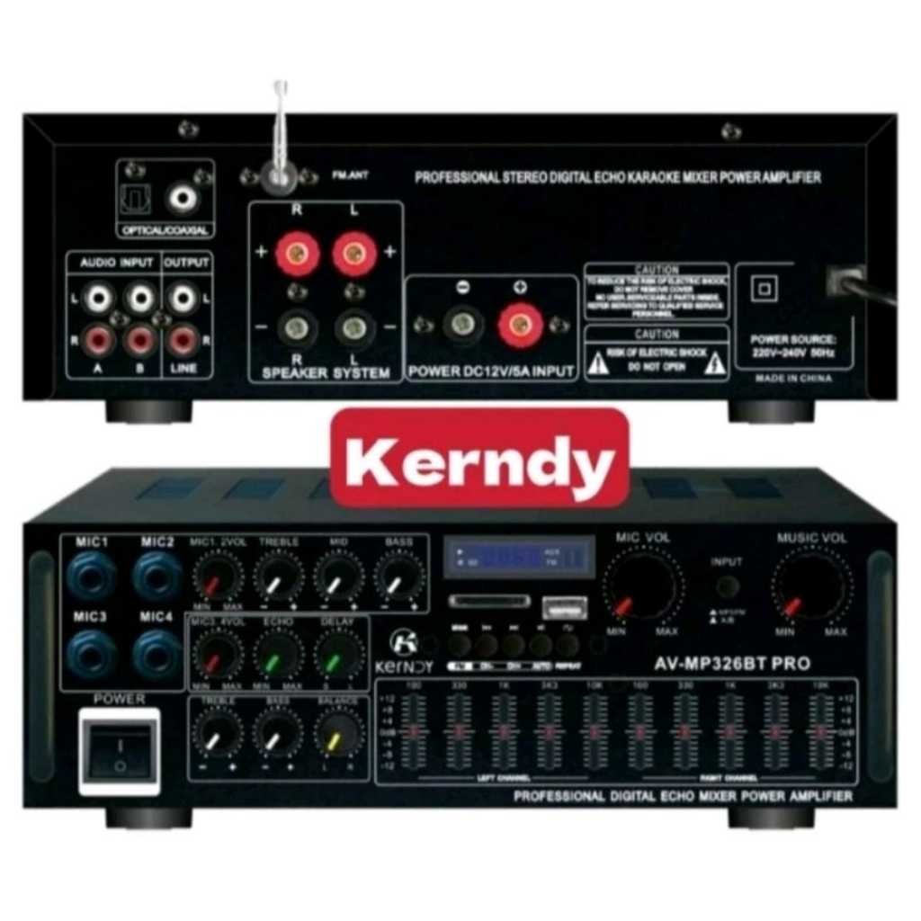 GemaAudio Shop Amplifier KERNDY AV-326BT PRO Bluetooth EQ Audio Karaoke Home Theater Optical/Coaxial
