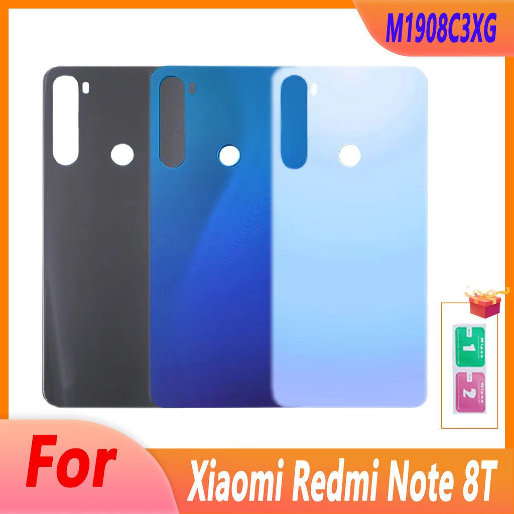Note 8T Battery Back Cover For Xiaomi Redmi Note 8T Replace Repair Parts Rear Housing Glass Case For