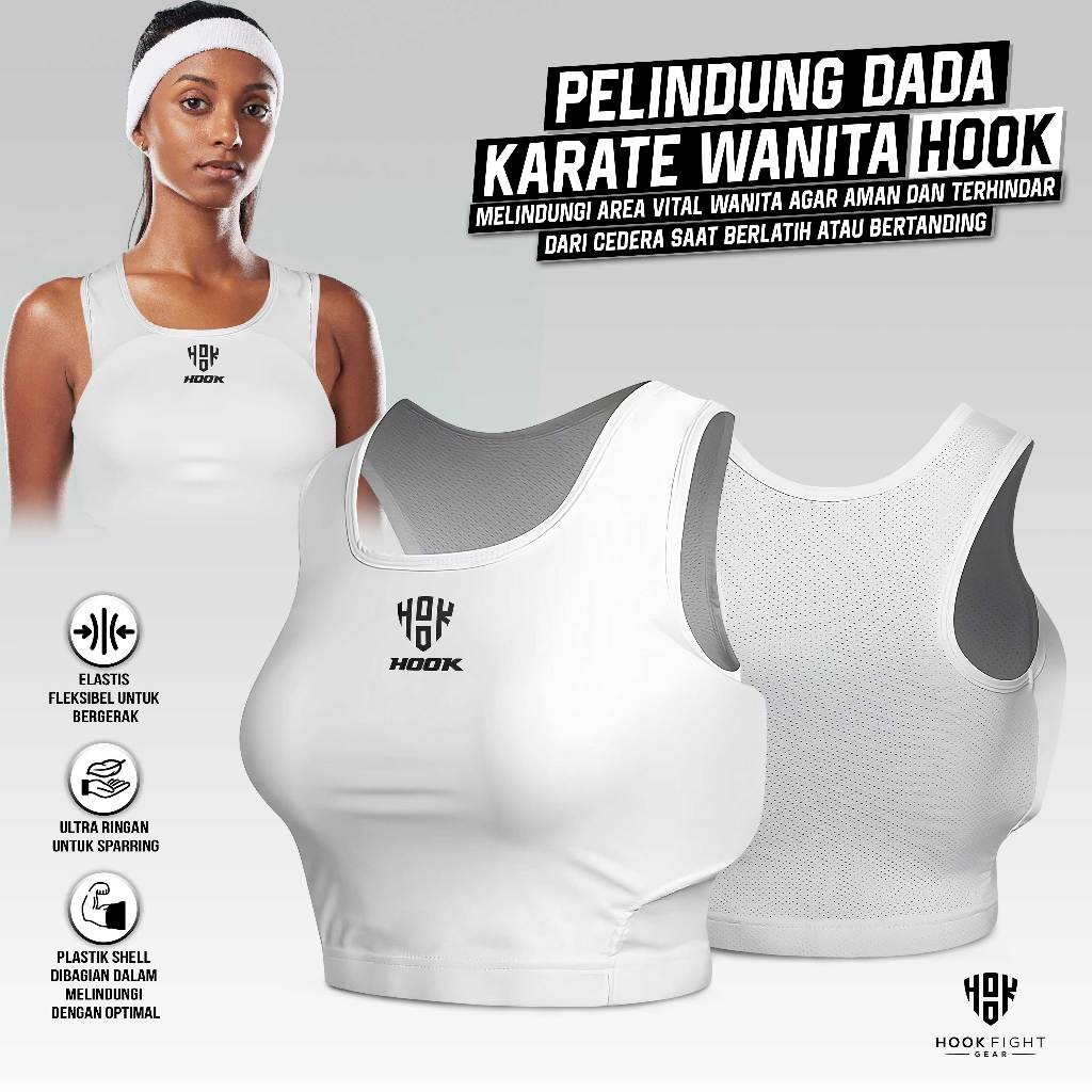Pelindung Dada Karate Wanita Hook Body Protector Karate Pelindung Badan Dada Karate Chest Protector 