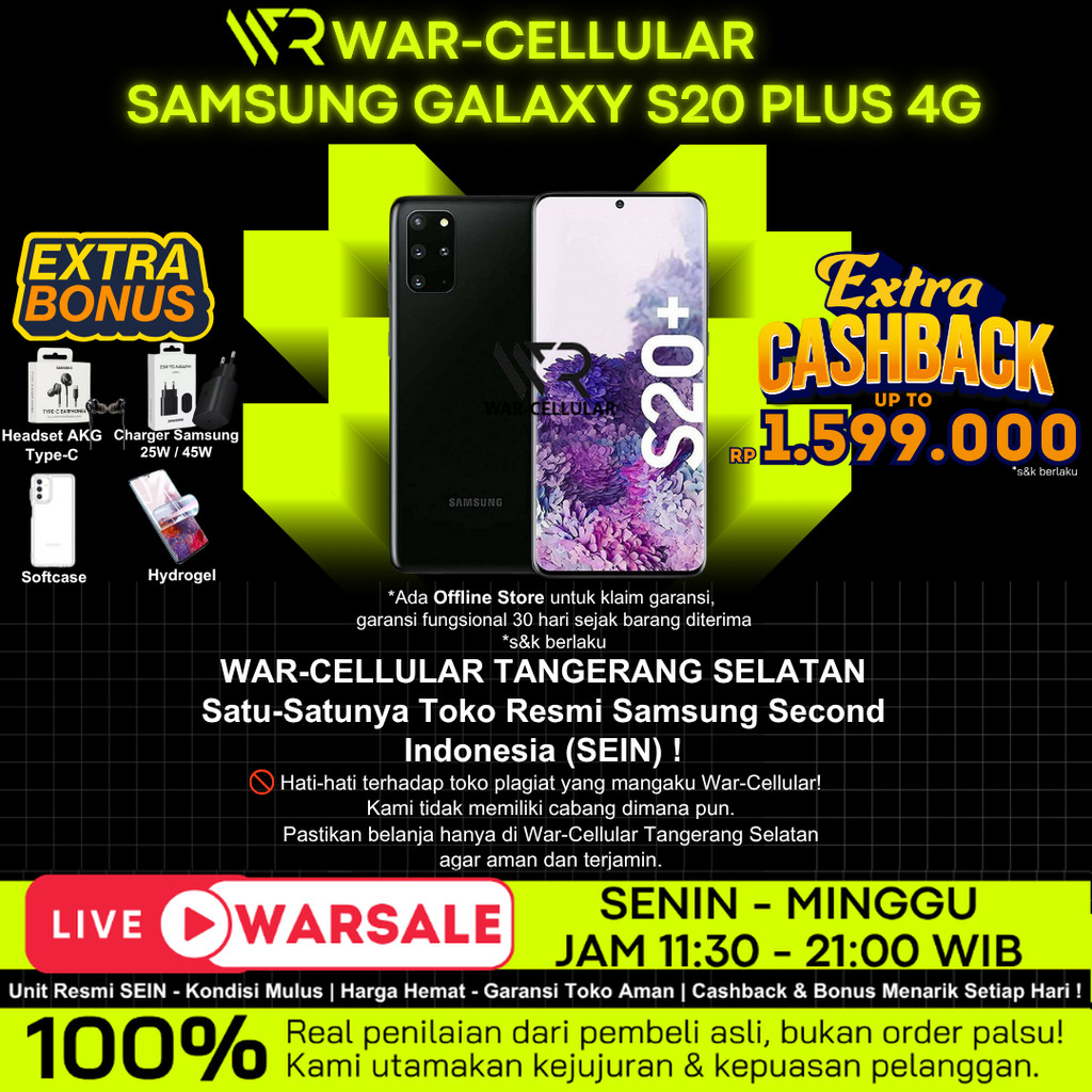 SAMSUNG GALAXY S20 PLUS | S20+ 8/128GB SECOND RESMI SEIN (Samsung Electronics Indonesia)