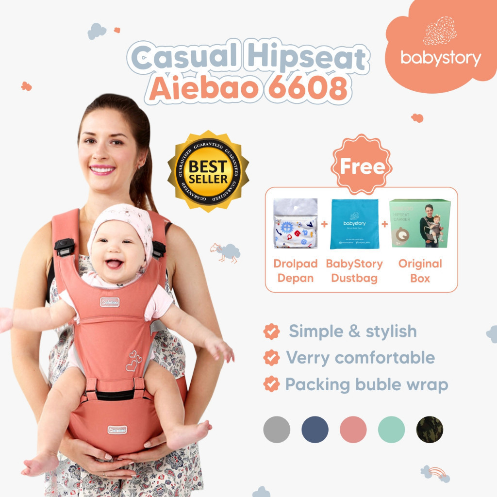 Hipseat Aiebao 6608 Original hipseat casual hipseat baby carrier gendongan bayi Aiebao