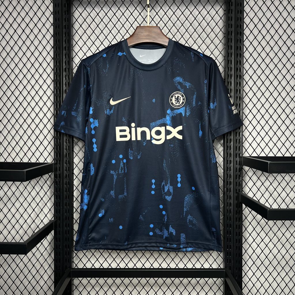 Jersey Chelsea 2024/25 Dark blue Pre-match training A47 T shirt pria