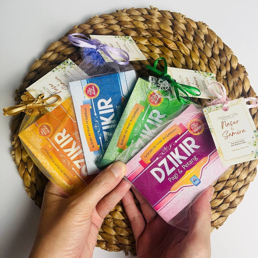 Souvenir Buku Zikir - CUSTOM UCAPAN + TILE Dzikir Pagi Petang Untuk Wedding Tasyakuran Acara Penting