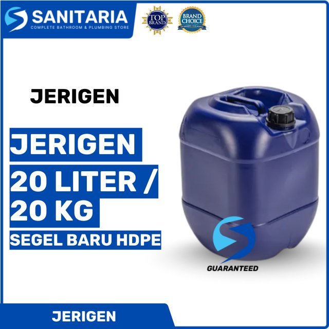 Jerigen 20 Liter / 20 Kg Tebal Jerrycan Derigen Jeriken Segel Baru Hdpe