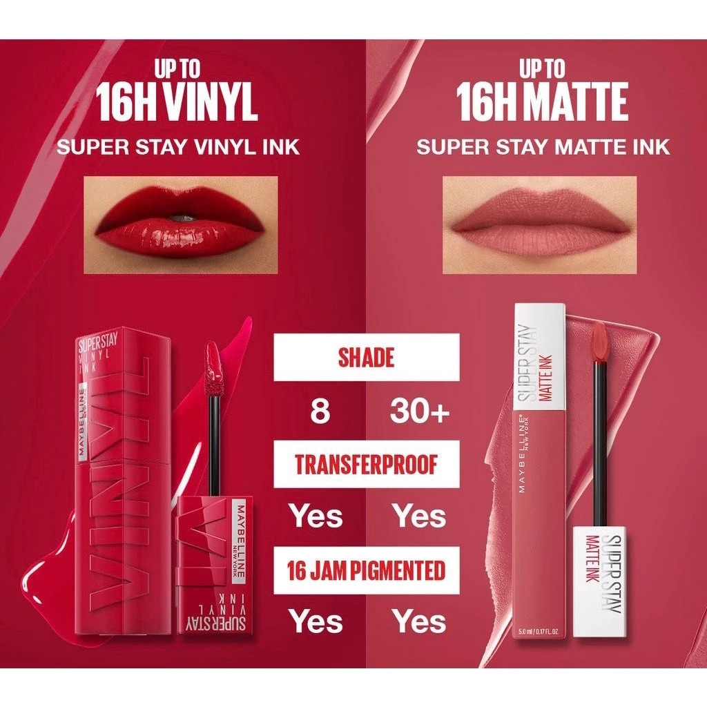 FLASH SALE Maybelline Superstay Vinyl Ink Lip Tint Liquid Lipstik Lipcream Lipstik Stay Liptint