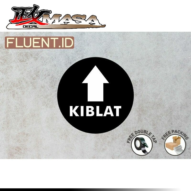 Akrilik Kiblat | Sign Kiblat Bulat Minimalis