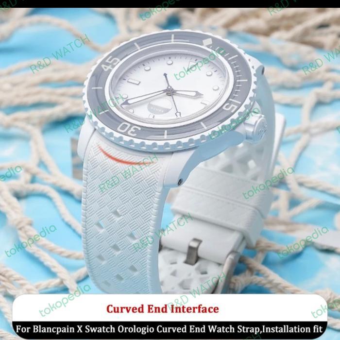 strapp rubber blancpain x swatch premium motif - grey, 22mm