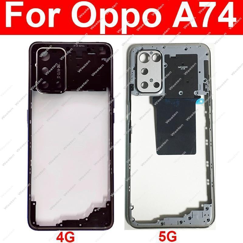 Middle Housing For OPPO A74 4G A74 5G Middle Frame Bezel Cover with NFC Side Button Camera Lens Fram