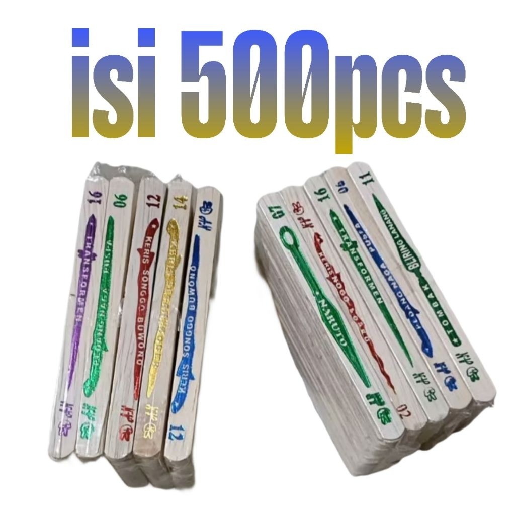 Mainan Stik Sablon Es Krim Isi 250-500 Pcs Mainan Edukasi Stik Es Krim