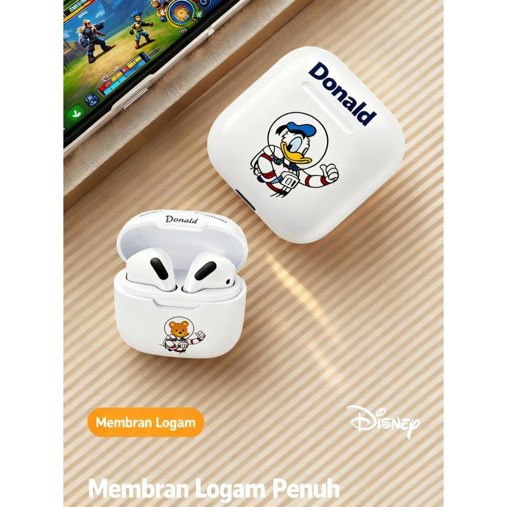 Disney True Wireless Earphone V5.3 – Earphone Bluetooth HD Stereo TWS untuk Musik dan Telepon, Mikro