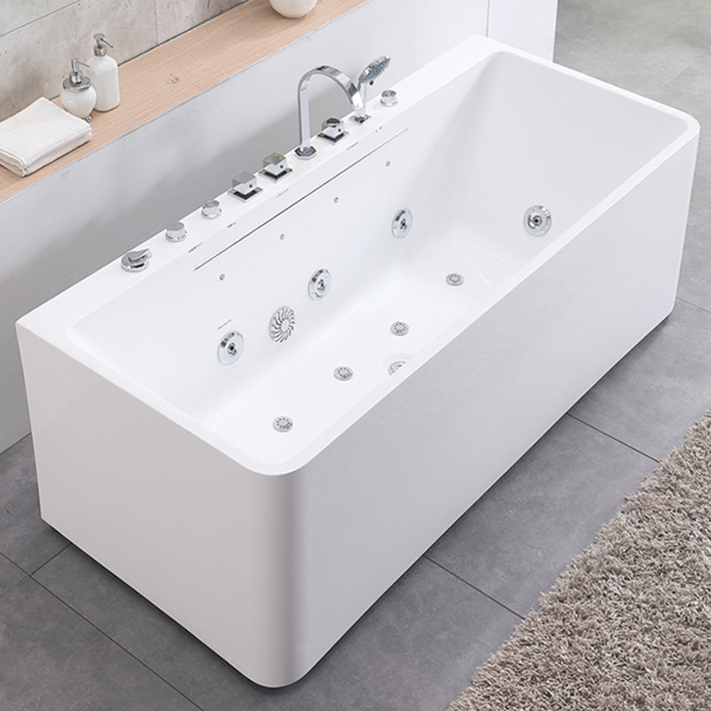 Bathroom Rectangle Acrylic Bathtub Jet Whirlpool Tub Free Standing Bathtub Indoor Customized Ceramic