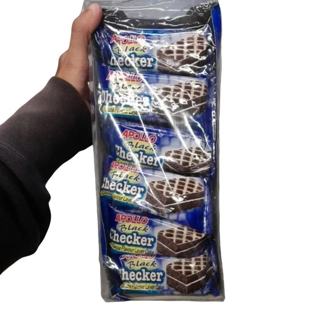 Apollo Black Checker Layer Cake Bolu Rasa Cocoa Box Isi 24