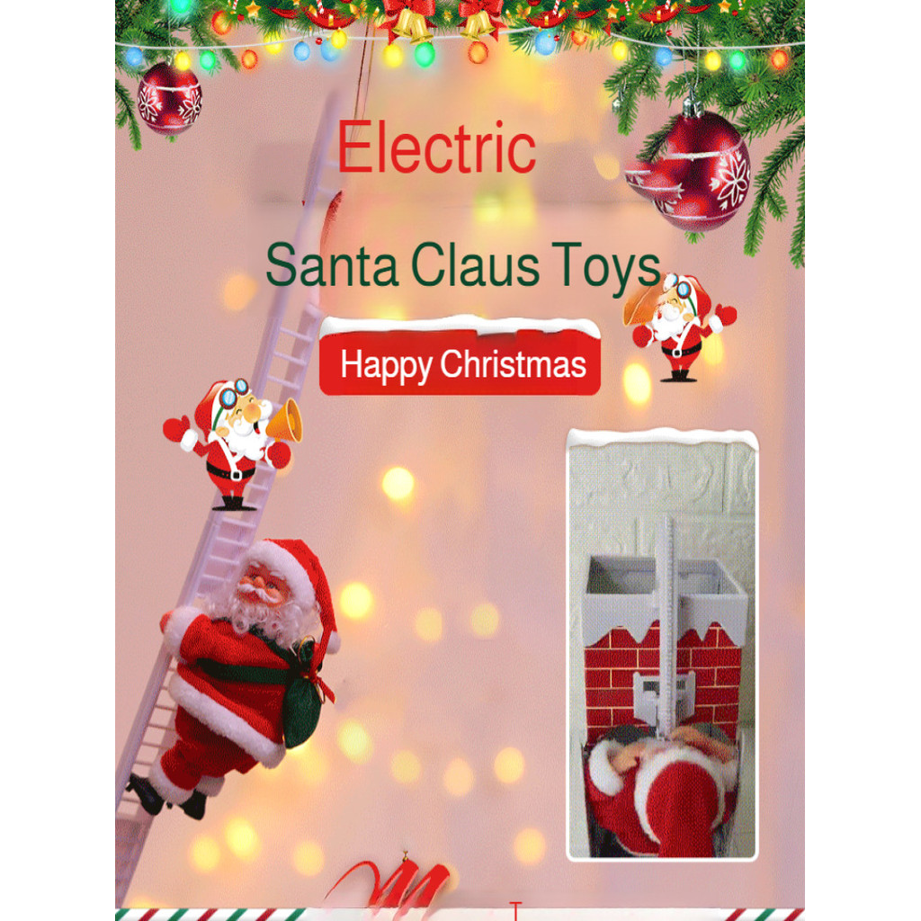 Santa Claus Climbing Ladder Electric Toys Singing Climbing Beads Beads Hooks Climbing Ladder Butt