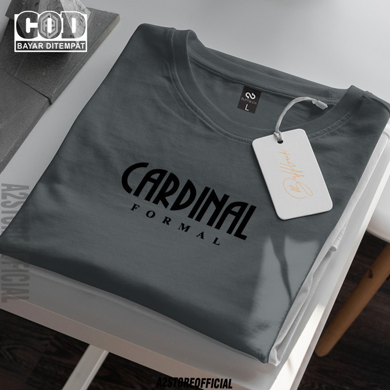 TERKINI COD !!! Baju Kaos Distro Cardinal Formal Text Hitam Premium Quality Kaos  30s Lengan Pendek 