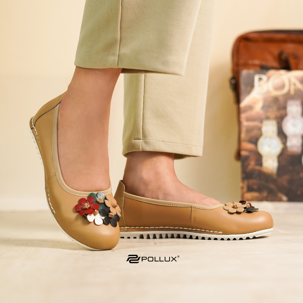 Pollux Monday WPOFT 04 - Sepatu Flat Shoes Wanita Bahan Kulit Asli