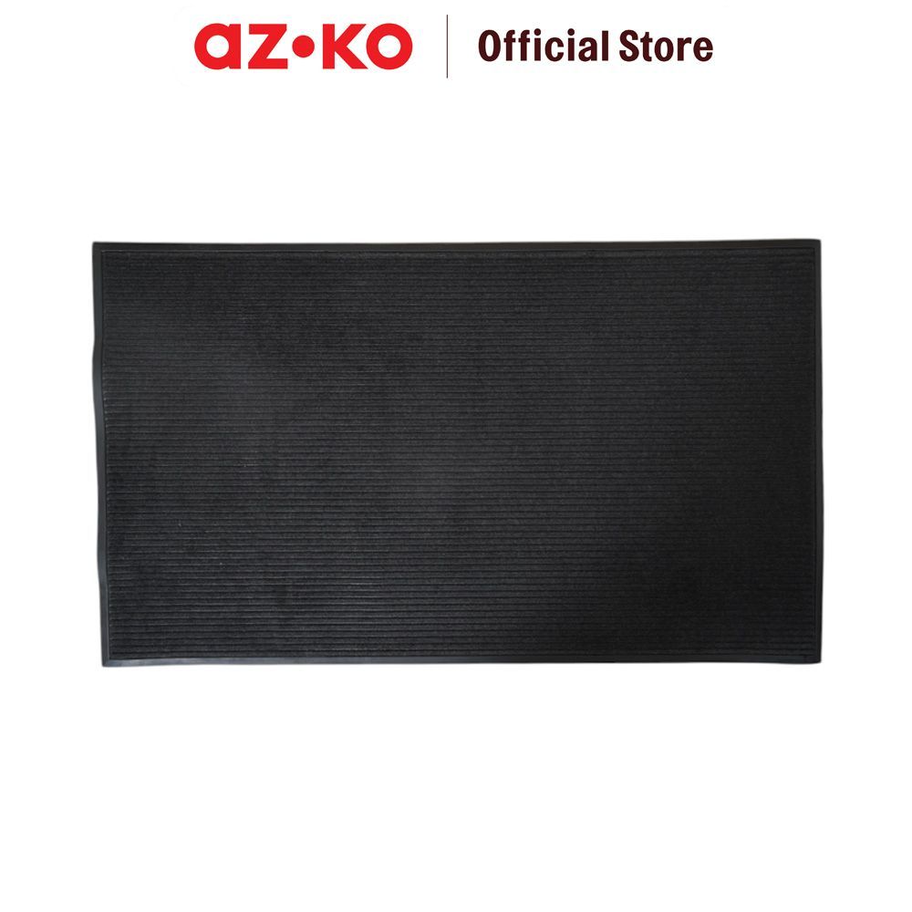 AZKO Krisbow 90X150 cm Keset Pintu Polyester Charcoal - Hitam Keset Lantai Floor Mat Keset Rumah Doo