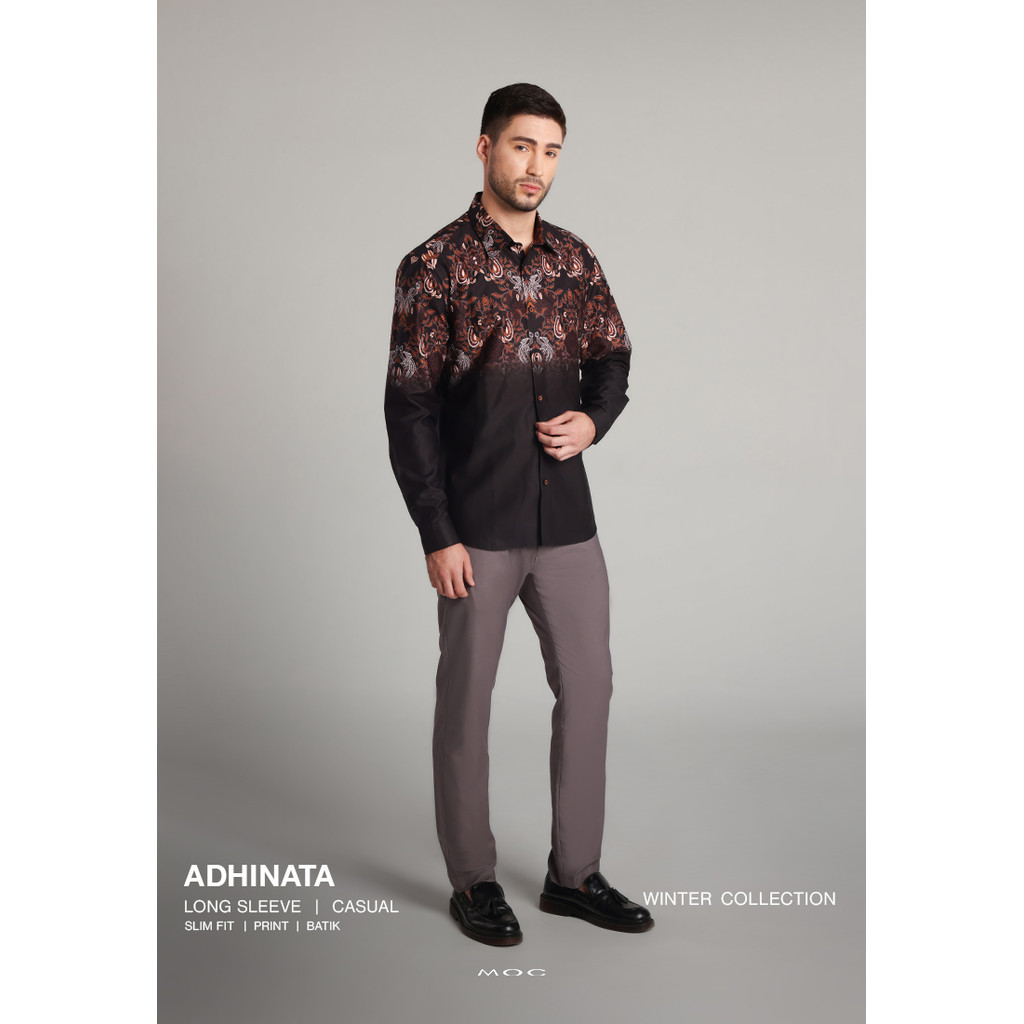 MOC - Kemeja Batik Pria Lengan Panjang Adhinata - Black