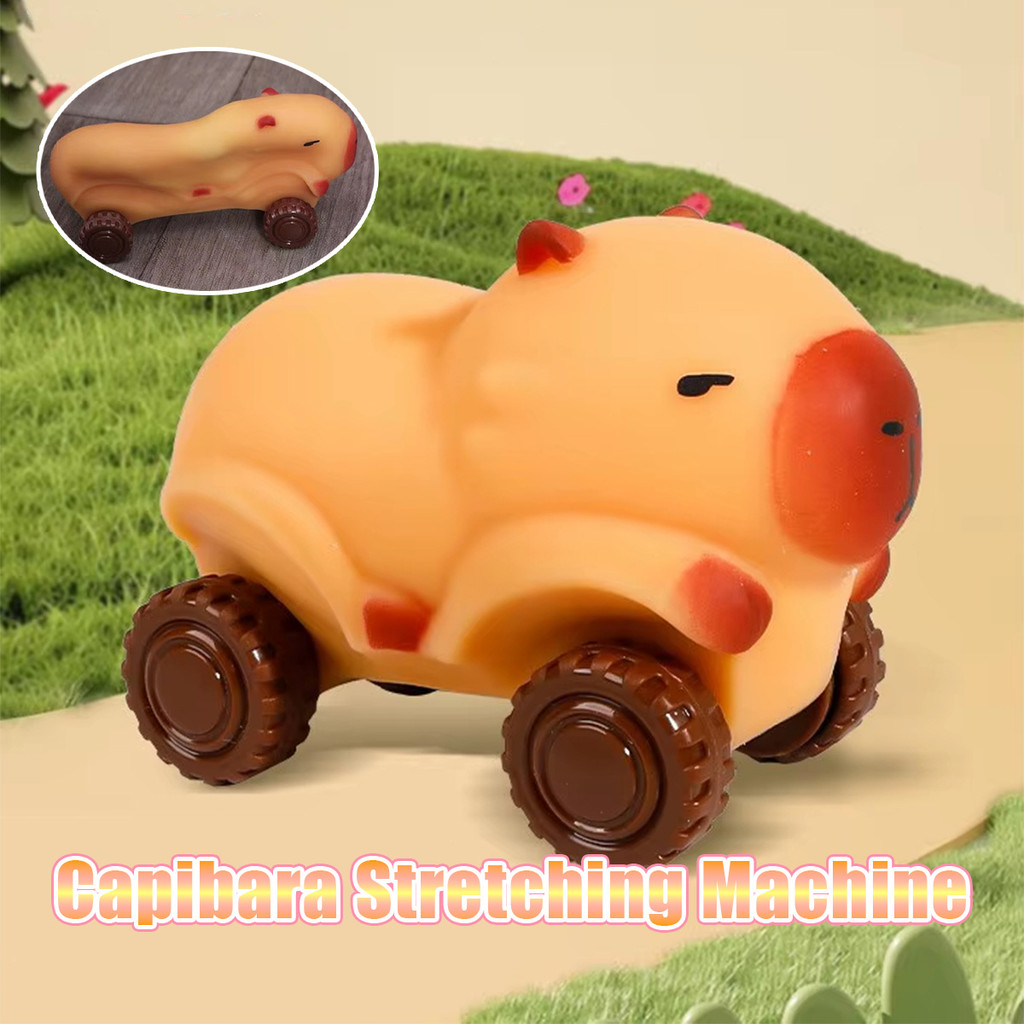 Capibara Mainan Skuter Lala Mainan Mobil Tarik/Pengurang Tekanan Dengan Roda Yang Dapat Meregang Mainan Deformasi