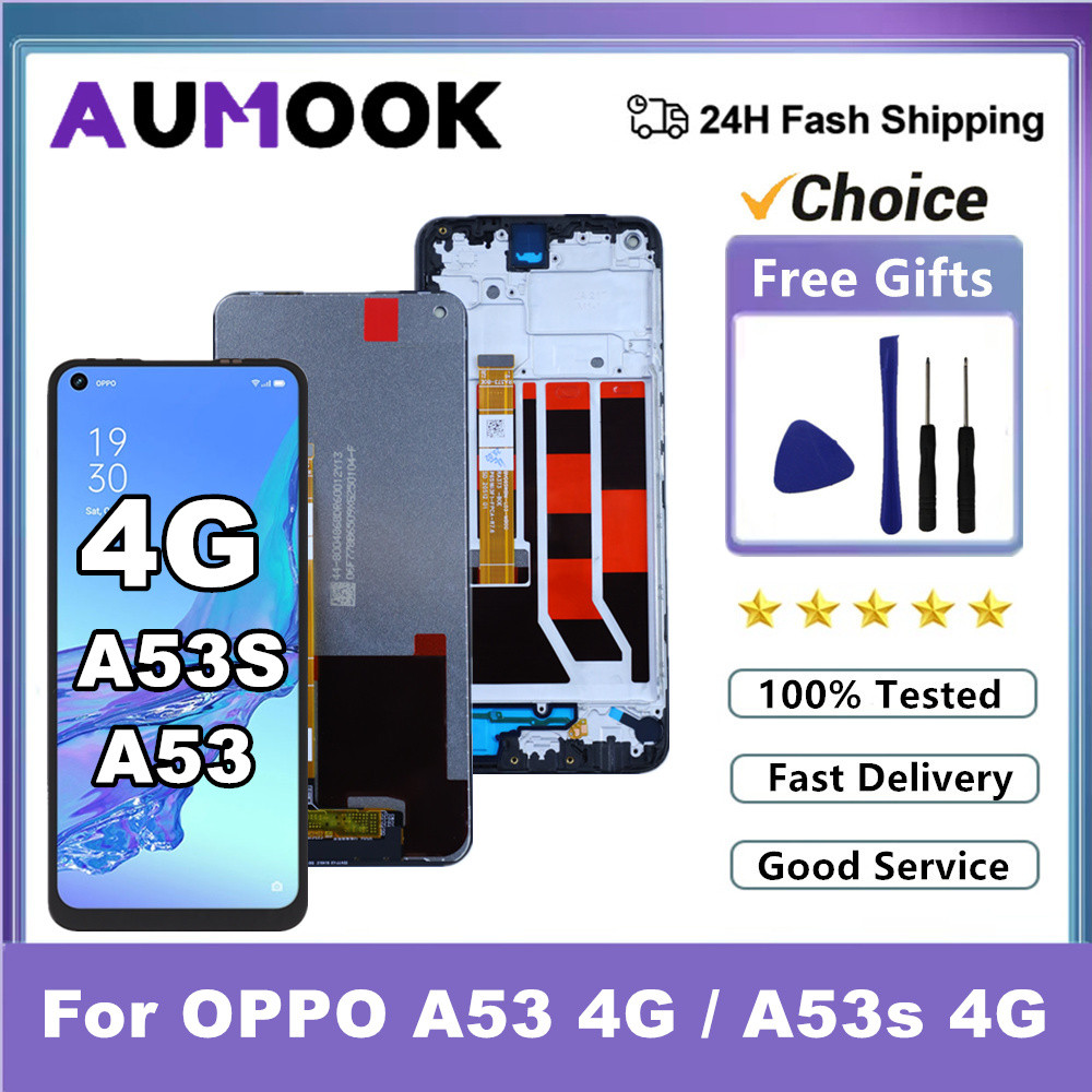 splay Screen for Oppo A53s CPH2139 LCD splay Tou Screen gitizer Assembly with Frame for OPPO A53 4G 