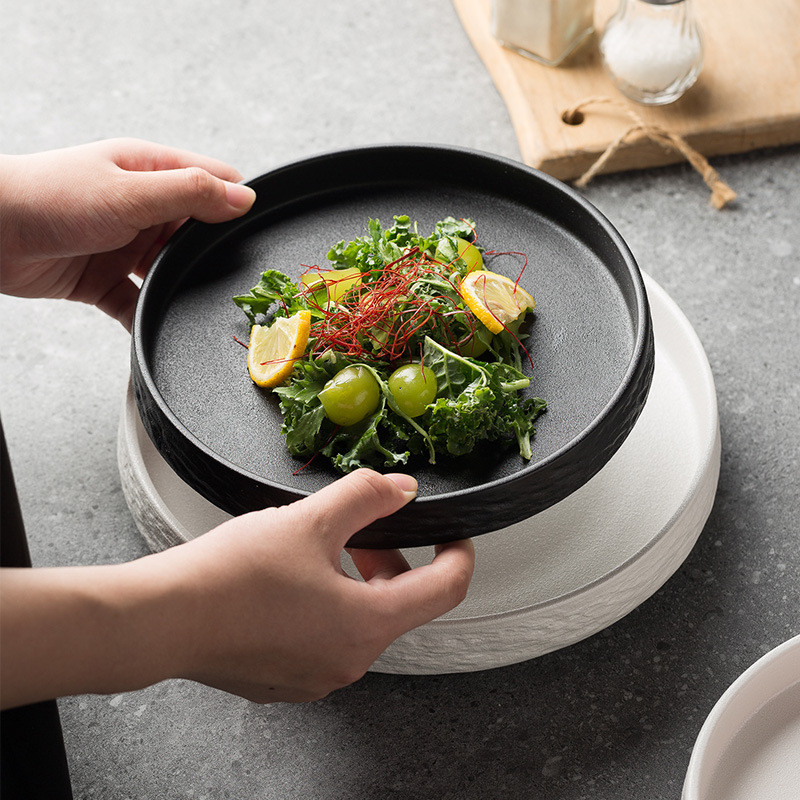 Pasta dish Western restaurant Dinner plate Hotel stone patterned frosted plate Vintage rice bowl Adv