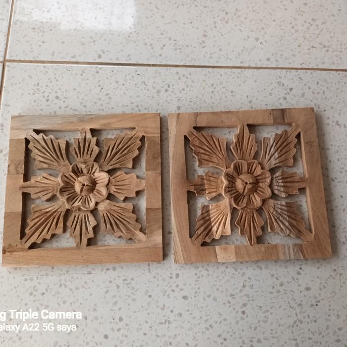 Loster Jati Loster Ukir Keping Loster Roster Ukir Ukiran Kayu 25x25 cm ng4
