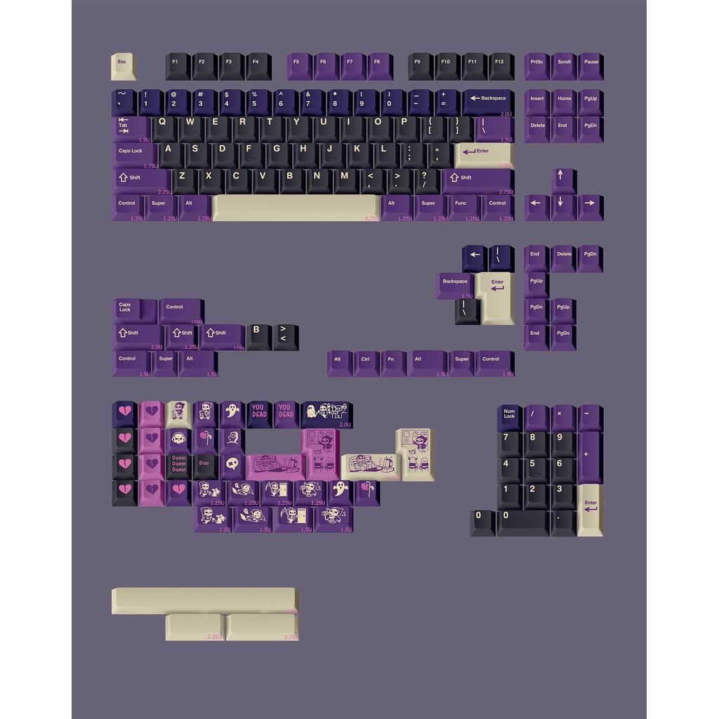 FBB Damn Keycaps Cherry Profile PBT Dye Subbed