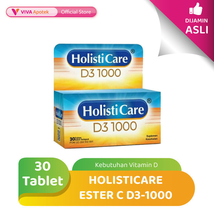 Holisticare Ester C D3-1000 untuk Kebutuhan Vitamin D (30 Tablet)     Berkualitas
