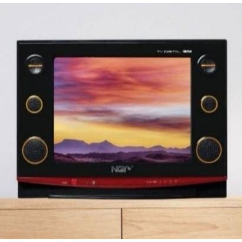 ll TELEVISI TIVI TV TABUNG CRT NAGOYA NGY 14" 14 INCH IN LAYAR FLAT DURAGLASS STEREO SPEAKER GARANSI