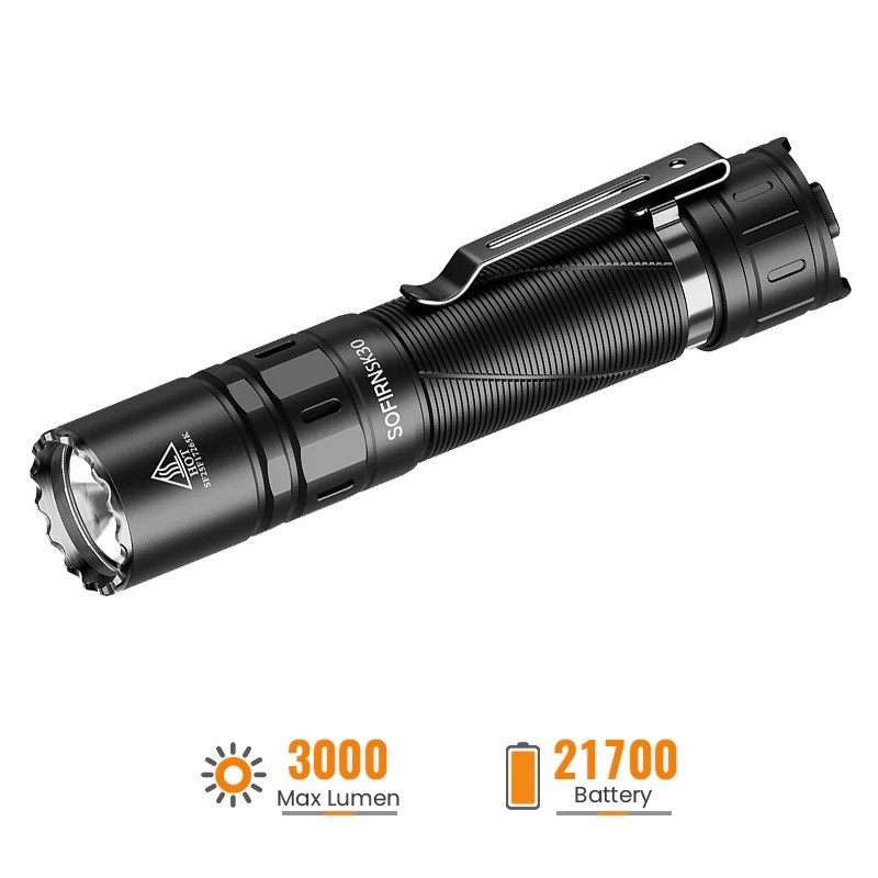 SOFIRN SK30 3000LM Dual Tail Switch SFT70 Senter Tactical Flashlight