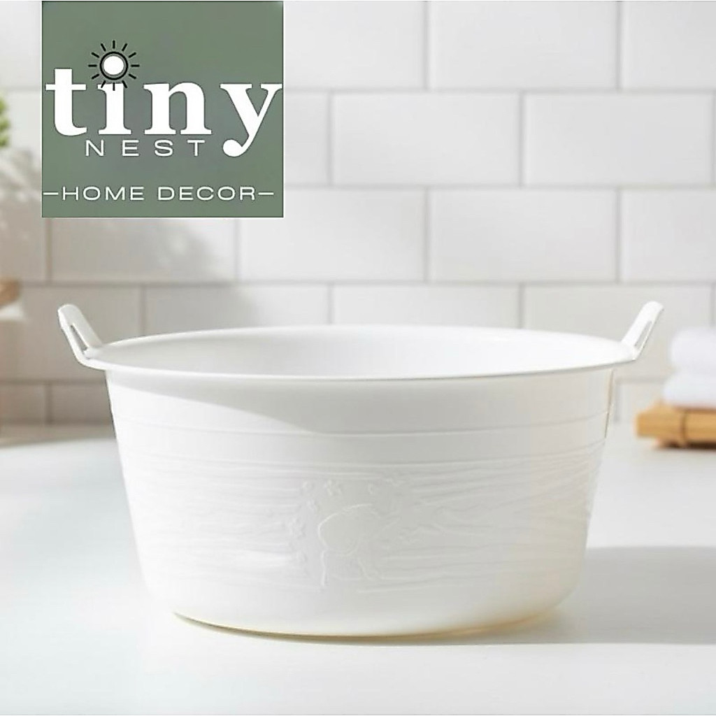 Bak / Baskom Plastik  Putih Dengan Kuping - TinyNest x RumahPutihQu
