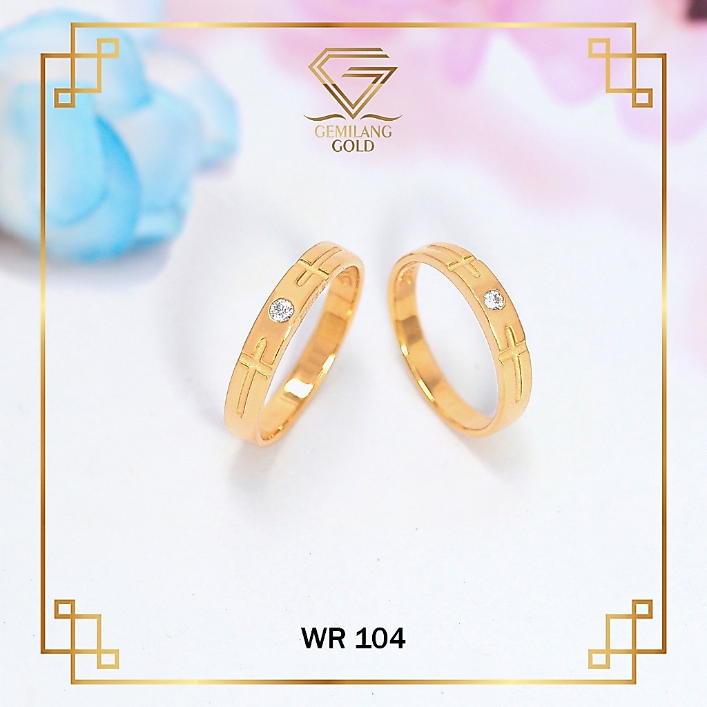 Cincin Emas Wedding Cincin Tunangan Rose Gold Kadar 8K/375 & 16K/700 Gemilang Gold ID (WR 104)