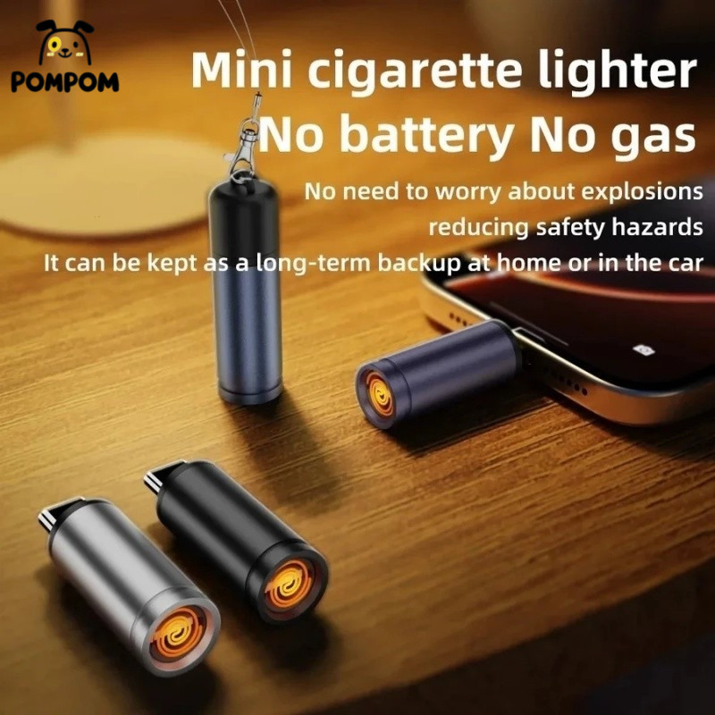 Korek Api Elektrik Anti Angin Tipe C OTG HP Portable Aluminium Mini Pemantik Rokok USB Charger