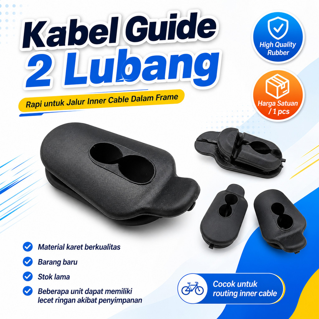 Inner Cable guide double Karet internal kabel jalur lubang frame 2 internal kabel brake shifter kare