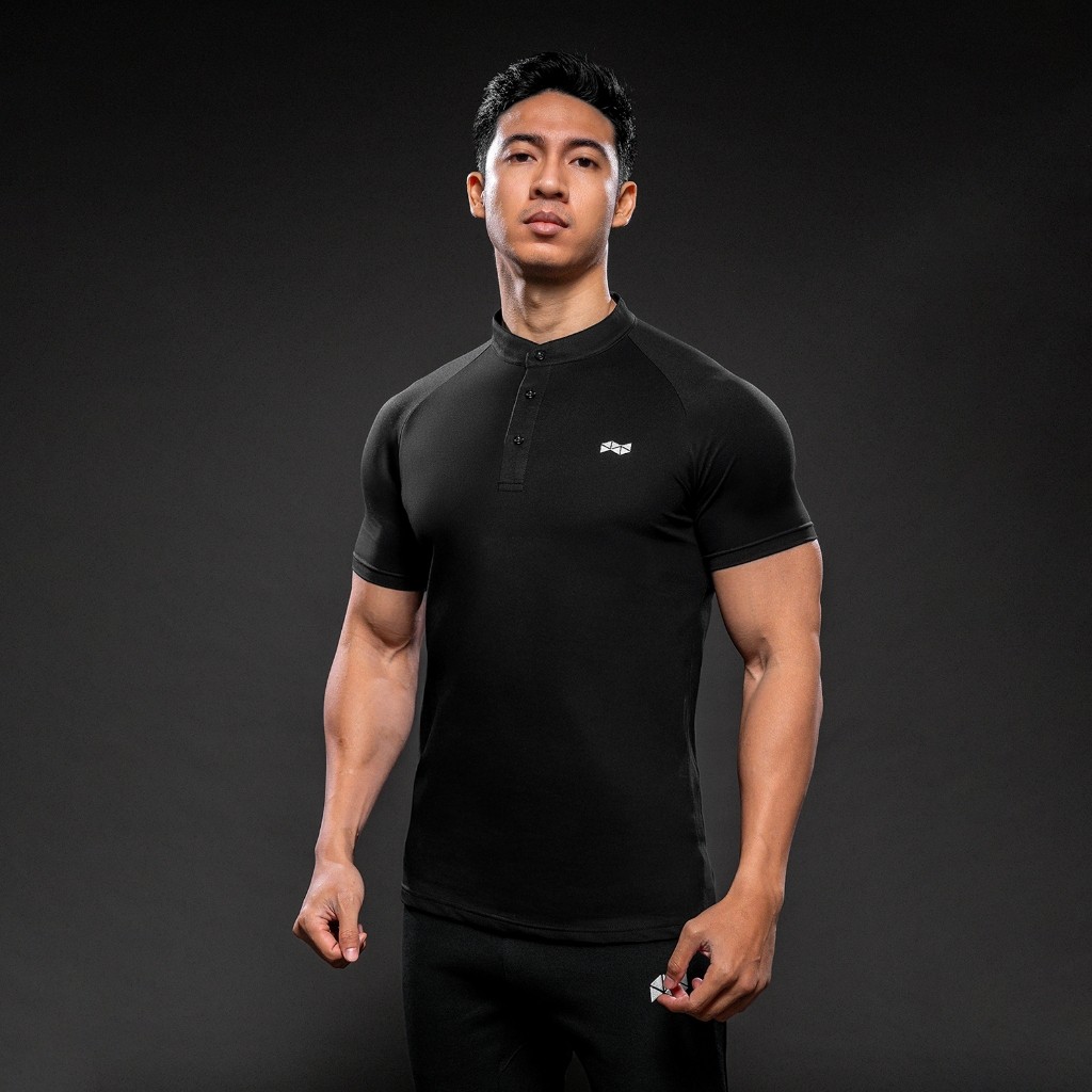 NEVERES Collarless Polo Shirt