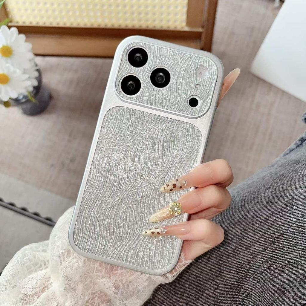 Casing HP tekstur gelombang mewah baru untuk iPhone 17 Pro Max, 16, 15, 14 Pro Max, 13 Pro, 13