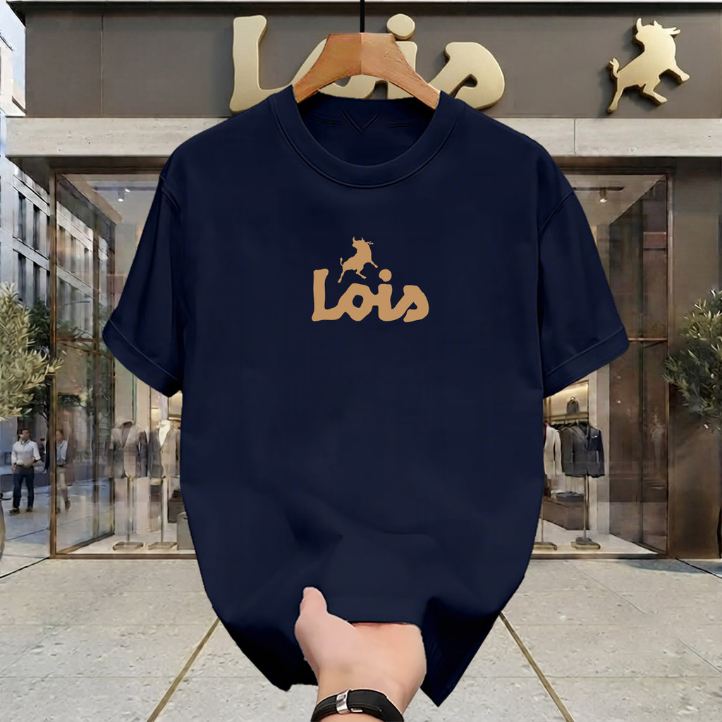 Kaos Lois Pria T Shirt Distro Navy 100% Original Model Terbaru 2026 Cotton Combed 24s Asli Baju Leng