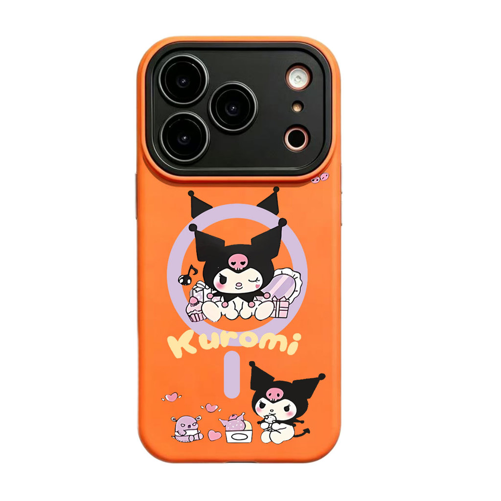 Casing HP 2 IN 1 Premium Fashion Large Window Silikon Soft case Kuromi Double Character Light Purple