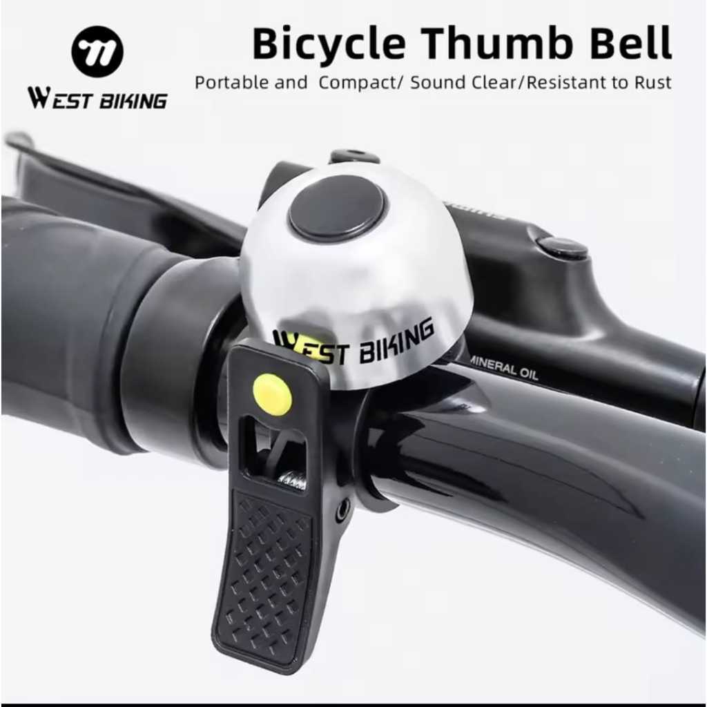 Foto WEST BIKING Bell Klakson Sepeda 80 Decibel Ting Ting Kubah Bike Bell Clear Loud Alarm Bike Handlebar Horn MTB Road Bike Accessories
