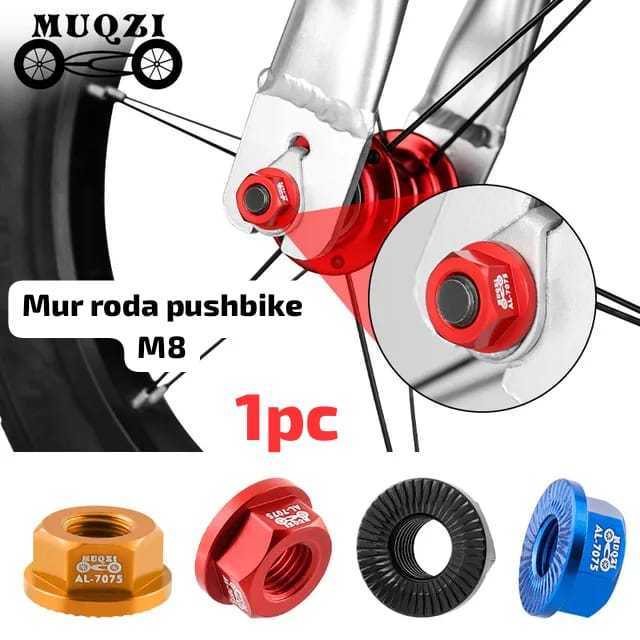 Foto Muqzi Mur Nut As Roda M8 Axle Nut Pushbike Balance Bike Sepeda Anak Alumunium Alloy