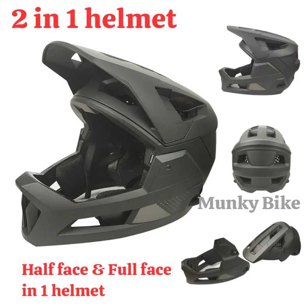 Foto Helm Sepeda Fullface Halface Modullar 2 in 1 Helmet Full Half Face Untuk Sepeda Enduro Downhill