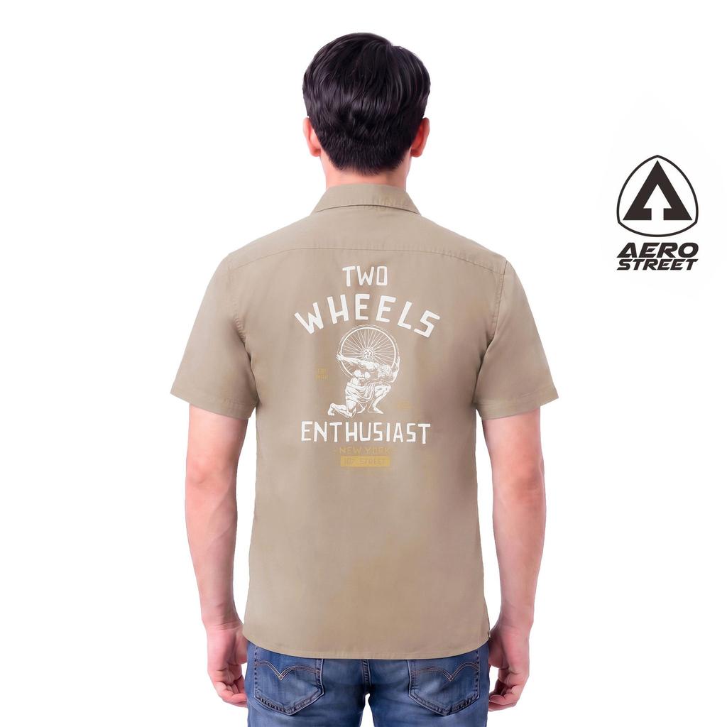 Aerostreet Workshirt Kemeja Brown Brotherhood Series Kemeja Lengan Pendek