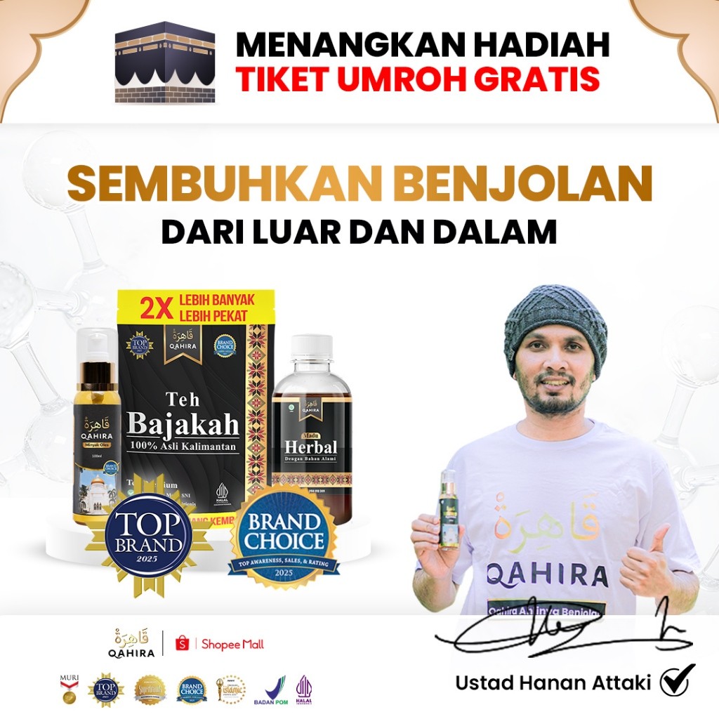 Qahira Obat Herbal Aman Kempeskan Lipoma Kista Benjolan ditubuh Tanpa Operasi [MINYAK OLES QAHIRA]