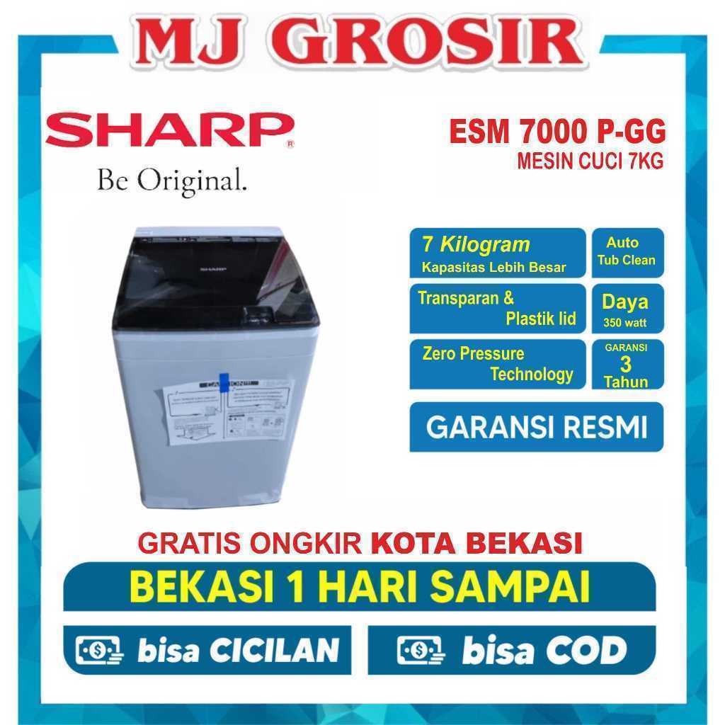TD MESIN CUCI 1 TABUNG SHARP ESM 7000 PGG / 950 PGY / 832  TOP LOADING MESIN CUCI AWET DAN HEMAT LIS
