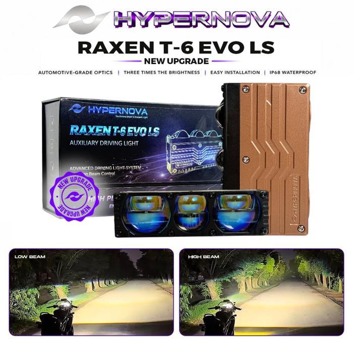 HYPERNOVA RAXEN T6 EVO LS - MINI LASER BILED 6 MATA Blue Lens Horizon Beam & Rain Breaker 110W - RAX